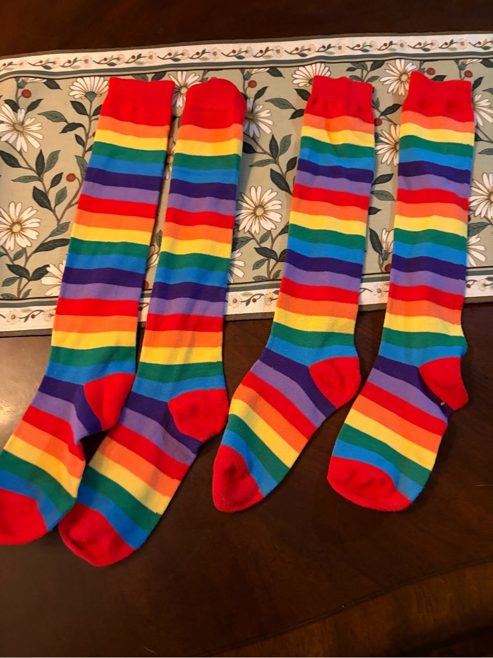 Rainbow Stripe Knee-High Socks - Multicolor